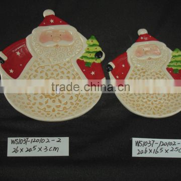 Wholesale Ceramic Santa Claus Shape Plate