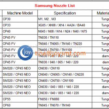 SMT nozzle Samsung CP60 TN040 TN045 TN070 TN140 Nozzle