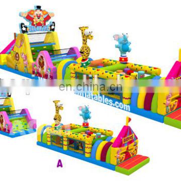 2015 new design circus inflatable obstacle course for kids playing