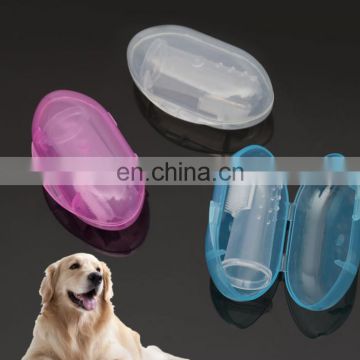 Pet Finger Style Teeth Brush Soft Pets Silicon Finger Cot Dog Teeth Cleaning Brush Independent Package Set
