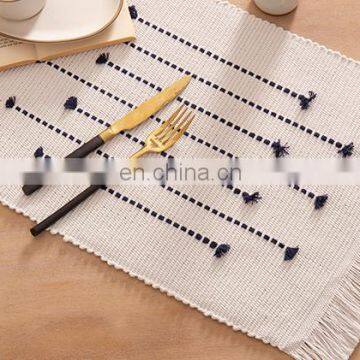 Kitchen accessories nordic design cotton weave table mat hand jacquard placemats for dining table