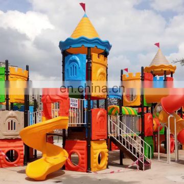 colorful amusement park outdoor slides equipment for children