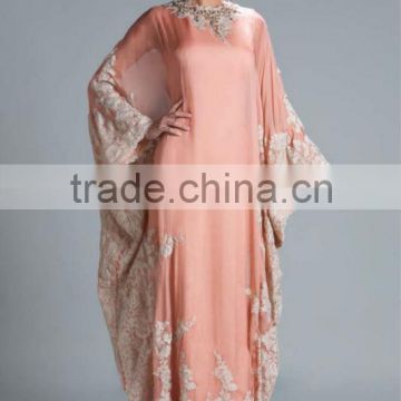 Eyes-Catching Chiffon Pink Long Sleeves Evening Dress from Dubai