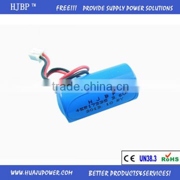china factory wholesales dry battery CE|ROHS|UN38.3 LiSOCl2 3.6v 2100mah 2/3A er17335 primary lithium battery for instrument