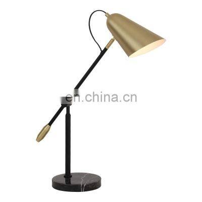 Factory Custom Luxury Brass Color Adjustment Table Lamp