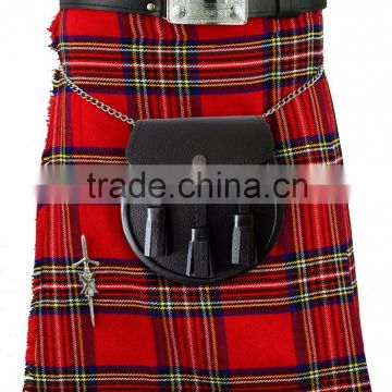 Scottish Royal Stuart 7 Yard Kilt Set Made of Fine Quality Tartan Material