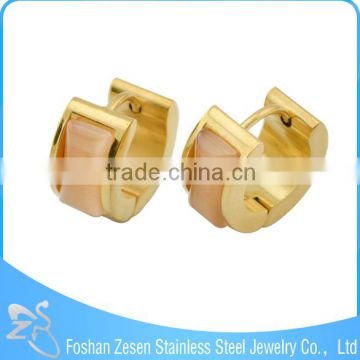 ZS13053 gold plated hoop earrings manufacturers new fashion natural stone earrings