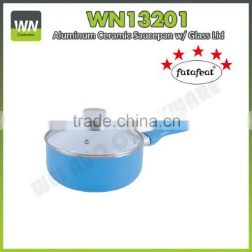 2016 Most popular ceramic coating sauce pan marble coating sauce pan with lid for promotion