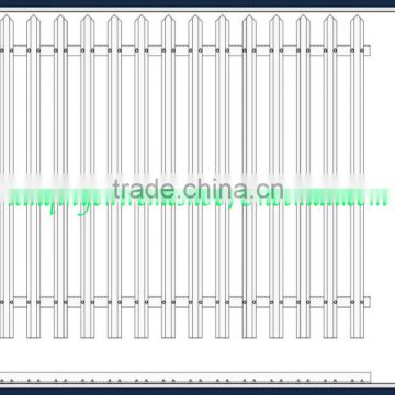 Palisade fence panel with post of optional base plates