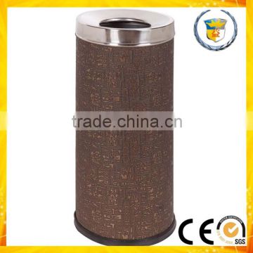 leather surface restaurant garbage container indoor rubbish barrel
