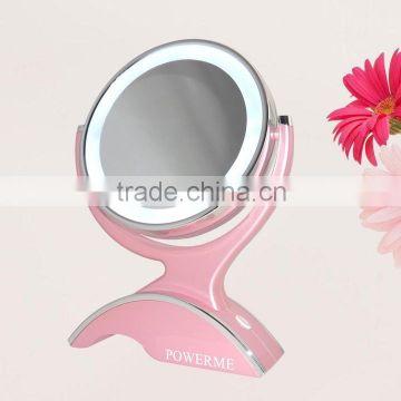 Pink LED Cosmetic Mirror with 1x & 10x magnification