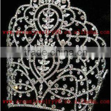 top quality beauty tall crystal king crown