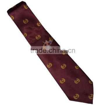 Regimental plain tie in brown with logo