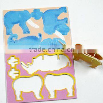 Product made in china children foam floor 3d metal wire puzzle erasers