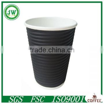 Horizontal ripple paper cup with Custom printed paper coffee cup