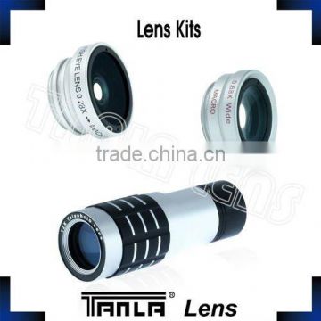 3 in 1 Lens Kits fisheye wide angle 12X telephoto Camera Lens for iphone extra parts camera lens