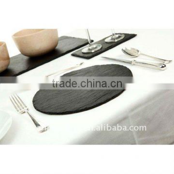 round slate placemats