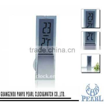 Pearl Transparent LCD Clock PM768 with theromometer