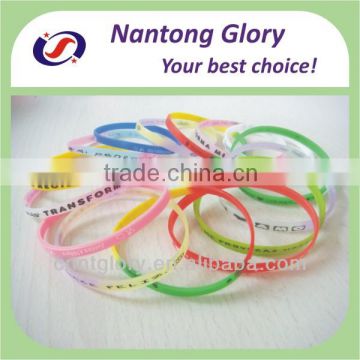 Cheap sell ECO-friendly custom thin silicone wristband