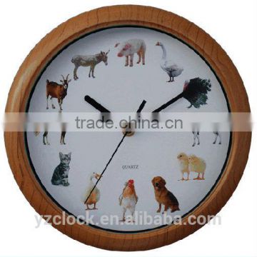 hot selling 10 inch animal sound wall clock