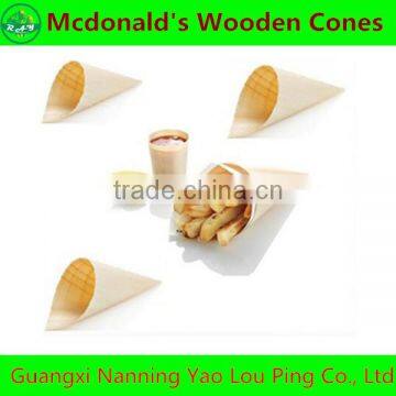 Disposable craft wood cones