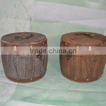 Handdmade decorative mini paulownia wood wine barrel wholesale
