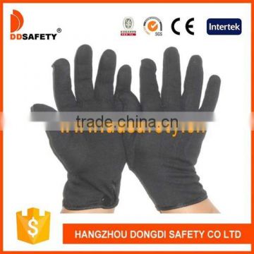 DDSAFETY 2017 100% Black Cotton Interlock 3 Seams On Back Glove With A Plastic Buckle