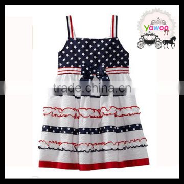 Tank top American National Days baby summer dresses cotton party girls dresses
