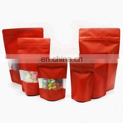Customized print glossy or matte print food grade resealable stand up foil pouches with zip