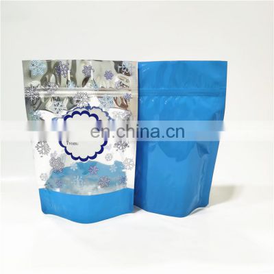 Matte Plastic Bag Christmas Food Packaging With Window For Candy