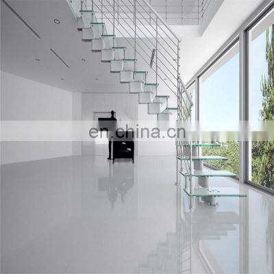 Tempered glass steps Stairs stainless steel escadas modern staircase