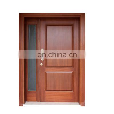 Tempered glass outside dark wood cheap exterior front doors