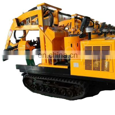 Backhoe loader with small transplanting tree spade  with a tree spade
