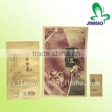 Kraft laminated stand up pouch for tea package