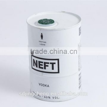 1 Liter printed round metal tin can/aerosol cans with plastic cap