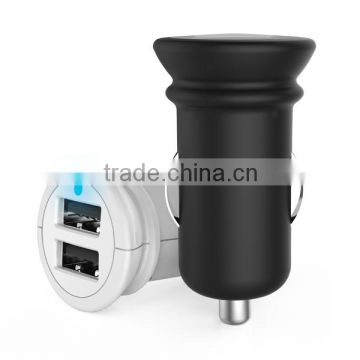 5V2.4A car charger,2 USB ports car charger approved by CE FCC ROHS