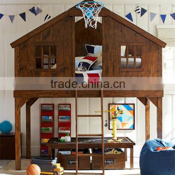 American country style Creative children furniture tree house shape Environment Friendly solid wood bunk bed for customized                        
                                                Quality Choice