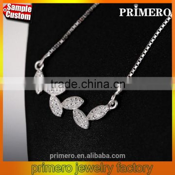 Leaves Chain Necklaces 100% Pure 925 Sterling Silver Jewelry Wholesale