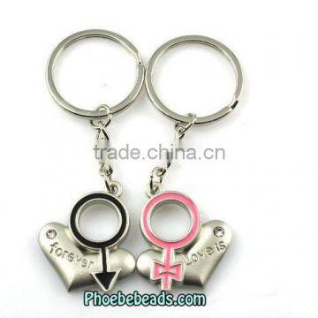 Wholesale Promotion Personalized Couple Heart Metal Key Chain PB-KC004