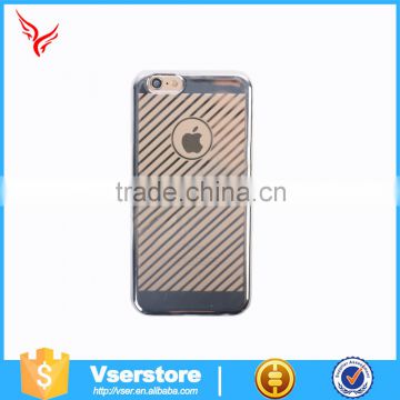 Ultra Thin Laser Electroplating Transparent Mobile Phone Cases with customized color for iphone 6