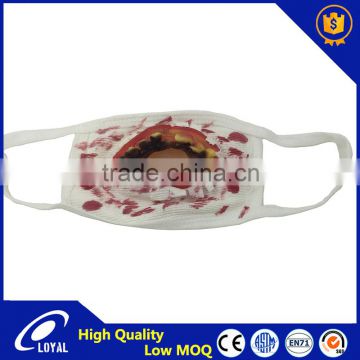Covered with Bloodstain Non-woven Fabric Dustproof Earloop Half Face sanguinary Mask