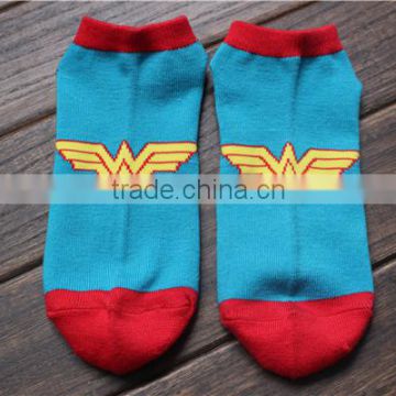 comfortable feeling superman light blue ankle socks