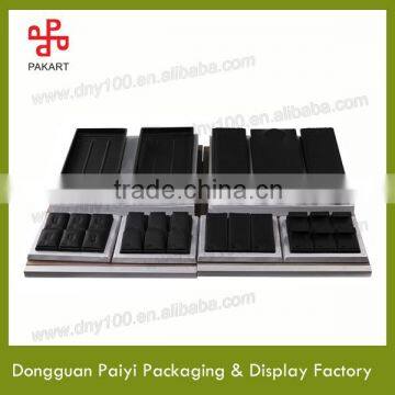 Glossy black elegant jewelry display set for shop window