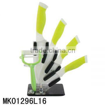 4PCS CERAMIC KNIFE + PEELER + ACRYLIC HOLDER SET WITH COLOR BOX