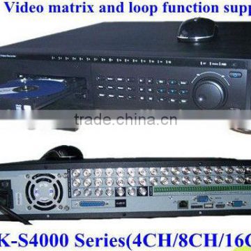 h 264 h 264 network dvr software 8ch 4cif 4/8 ch network HK-S4008FD