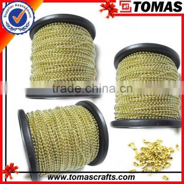 Guangzhou custom 2.4mm golden ball chain for garment