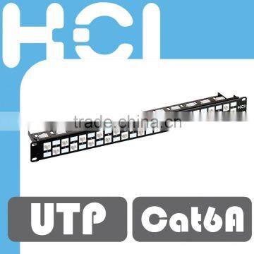 24 Port Cat 6A Staggered Unshielded Patch Panel