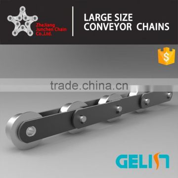 Double pitch M series conveyor chain with F flanged roller type