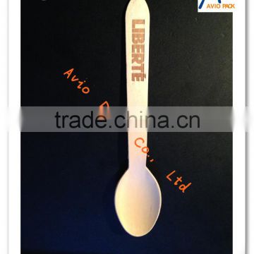 Disposable Bamboo Spoon with Logo on Handle
