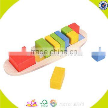 wholesale baby wooden geometric block fashion kids wooden geometric toy W13E047